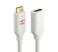 JuicEBitz 4K HDMI Extension Cable 7m, Male to Female High Speed 4k/30fps, 1080p/120fps/144fps. CEC, ARC, Ethernet v1.4 HDMI Lead Compatible with PS4, Xbox, Sky, Projector, Laptop/PC, [7m Long, White]