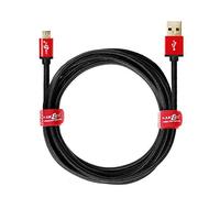 JuicEBitz 4m Premium 20AWG Strong Nylon Braided Micro USB Fast Charger & Data Cable for Android Devices, Samsung Galaxy, Sony, HTC, LG, Nexus, Motorola, Honor, Fire & Now TV Sticks, and more.(Black)