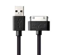 JuicEBitz 4m Super Core [20AWG Pure Copper] Fast Data & Charger Cable Lead for iPad 3 2 1, iPhone 4S 4, iPod - 1st to 6th Generation (4m, Black)