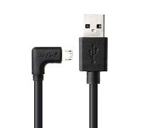JuicEBitz 4m USB 2.0 Type A to Micro USB Right Angled Charger Cable Data Lead compatible with Android Phones & Tablets - Samsung, LG, Sony Xperia, HTC etc. (Black)