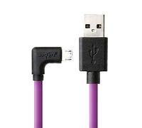 JuicEBitz 5m USB 2.0 Type A to Micro USB Right Angled Charger Cable Data Lead compatible with Android Phones & Tablets - Samsung, LG, Sony Xperia, HTC etc. (Purple)