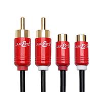 JuicEBitz RCA to RCA Cable 1m, Twin RCA Cables Male to Female Audio Cable Phono Leads. Subwoofer Cable. Phono To Phono Cable. Audio Lead for AMP, Turntable, DAB + More