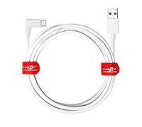 JuicEBitz USB to Angled USB C Cable 1.5m, Fast Charger USB Phone Cable Compatible with Samsung Galaxy USB-C Mobile Phone, Tablet, Nintendo Switch, Sony Xperia, Nokia, LG and more - White