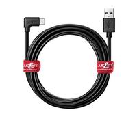 JuicEBitz USB to Angled USB C Cable 4m, Fast Charger USB Phone Cable Compatible with Samsung Galaxy USB-C Mobile Phone, Tablet, Nintendo Switch, Sony Xperia, Nokia, LG and more - Black
