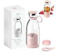 JuiceNGo Portable Blender, Juice N Go Portable Cordless Juicer for Shakes and Smoothies, Fresh Juice Personal Blender, Magnetic Fast Charging & Self-Cleaning for Traveling, Outdoor, Gym (Pink)