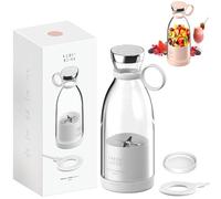 JuiceNGo Portable Blender, Juice N Go Portable Cordless Juicer for Shakes and Smoothies, Fresh Juice Personal Blender, Magnetic Fast Charging & Self-Cleaning for Traveling, Outdoor, Gym (White)