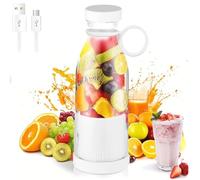 Juicengo Portable Blender, Juicengobrand Upgraded Fresh Juice Blender Bottles Portable, 420ml Cordless Personal Blenderes for Shakes and Smoothies with 6 Blades, USB Rechargeable (White)