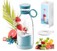Juicengobrand - Juicengo Portable Blender for Fresh Juice, 350ml Personal Blenders for Shakes and Smoothies with 4 Blades, Cordless Magnetic Charging (blue)
