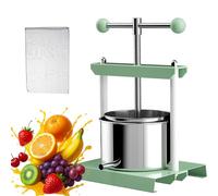 Juicer,Cheese Tincture Herb Fruit Wine Press, Manual 2l Vegetable Press With 1 Filter Bag/t-handle/stainless Steel Barrels, Juice Maker Apple Grape Crusher, For Wine Making Equipment For Hom