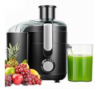 Juicer Machine, Electric Centrifugal Juicer with Titanium Enhanced Cut Disc, Dual Speeds with 2.5" Feed Chute, for Fruits and Veggies, Anti-Drip, Includes Cleaning Brush, BPA-Free Black