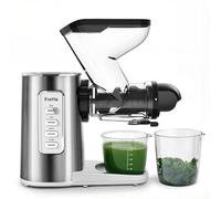 Juicer Machines, Fretta 76MM Wide Dual Feed Chute Slow juicer, 2-Speed Modes & Automatic Reverse Function, Self-Feeds, Cleans Easy, Tritan & Stainless Steel, High Juice Yield (Stainless Steel)