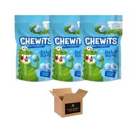 Juicy Bites - Blue Raspberry, Apple, Lemon Sour | Fruity Chewy Sweets Candy Bars | Soft & Juicy Fruit Chews for Kids & Adults | Natural Flavour 115g (Pack of 3, Chewits Blue Raspberry)