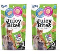 Juicy Bites by INABA Cat Treat - Calamari & Homestyle Broth Flavour 2-Pack (33g Total) / Soft & Moist Cat Treat, Delicious & Healthy Snack for Cats, Hand Feeding Nibbles, Natural, Grain Free