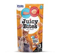 Juicy Bites by INABA Cat Treat - Fish & Clam Flavour (3 x 33g) / Soft & Moist Cat Treat, Delicious & Healthy Snack for Cats,Yellow