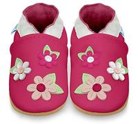 Juicy Bumbles Soft Leather Baby Shoes - Toddler Girls - Pink Blossoms - 18-24 Months