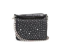 Juicy Couture All That Glitters Wallet on Chain, Black with Rhinestone Embellishment, Silver Chain Strap, 4.5in W x 3in H