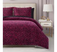 Juicy Couture Black Cheetah Feathered King Comforter Set - 3 Piece Luxury Bedding Ensemble