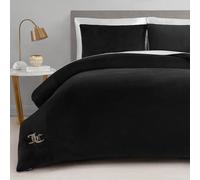 Juicy Couture Black Velour Full/Queen Comforter Set - 3 Piece Luxury Bedding Ensemble
