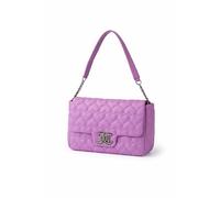 Juicy Couture Brighter Than A Diamond Quilted Heart Shoulder Bag, Rhinestone Logo, Chain Strap, 10x7 Inches (Violet Tulle)