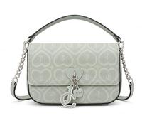 Juicy Couture Bubble Pop Crossbody Bag, Frosty Green, Monogram Print, Chain Strap, Heart Charm, 9" W x 6" H x 3" D