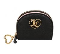 Juicy Couture Chic Coalition Half Moon Zip Around Wallet, Chocolate Brown | Chocolate Brown, 4.5"W x 4"H x 1"D, Inside Mirror, Gold-Tone Hardware, Heart Keychain Clip