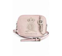 Juicy Couture Classic Juicy Lover Crossbody Bag, Velour Camera Purse with Crown Logo and Key Charm, 8.5 x 6.5 Inches (Chiffon Pink)
