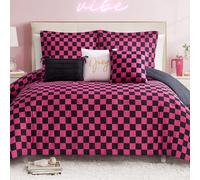 Juicy Couture Comforter Set, Polyester, Black/Hot Pink, Queen/Full