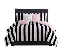 Juicy Couture Comforter Set, Polyester, Canaba Stripe Black, King