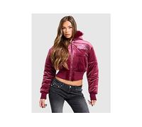 JUICY COUTURE Crown Velour Hooded Jacket - Burgundy - Womens XXS