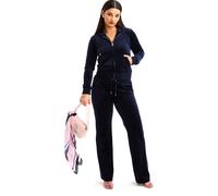 Juicy Couture Straight Leg Velour Track Pant, Navy, Size L, Women Navy