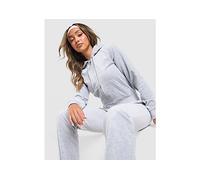 JUICY COUTURE Diamante JC Logo Full Zip Hoodie - Grey - Womens XXS