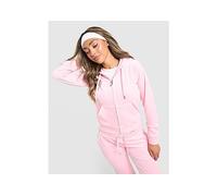 JUICY COUTURE Diamante JC Logo Full Zip Hoodie - Pink - Womens XS