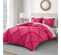 Juicy Couture Diamond Queen Comforter Set - Ruffle 3-Piece Machine Washable Reversible Bedding Comforter Set, Hot Pink