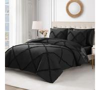 Juicy Couture Diamond Queen Comforter Set - Ruffle 3-Piece Machine Washable Reversible Bedding Comforter Set, Black