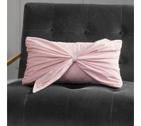 Juicy Couture Double Sided Decorative Cushion Rectangular 1 Piece Living Room Bedroom Decor Decorative Accent 25 x 45 cm Velvet Bow Light Pink