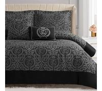 Juicy Couture Dovona Bedding Set 4-Piece Twin/Twin XL Comforter Set, Black
