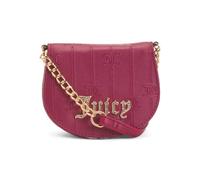 Juicy Couture Drama Queen Mini Rounded Flap Clutch, Plum, Faux Leather with Chain Strap, Rhinestone Logo, 6x4.5 Inch