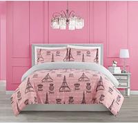 Juicy Couture Duvet Set, Polyester, Pink/Blk/Grey, King