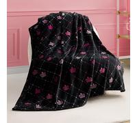 Juicy Couture Elegant Crown Diamond Ombre 50" x 70" Plush Throw Blanket, Black - Decorative Blankets for Sofas, Throws for Chairs, and Beds