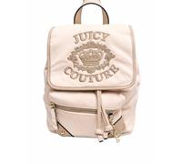 Juicy Couture Falling For Juicy Velour Backpack, Drawstring Flap Closure, Adjustable Straps, 11x11x7 inches, Soft White, 12" H x 11" W x 7" D, Fashion