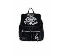 Juicy Couture Falling For Juicy Velour Backpack, Drawstring Flap Closure, Adjustable Straps, 11x11x7 inches, Black, One Size, Modern