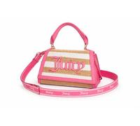 Juicy Couture Gelato Mini Crossbody Bag, Straw Stripe, Convertible Top Handle Purse with Adjustable Strap, 9x5.5 Inch (Natural/White/Pink)