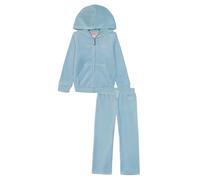 Juicy Couture Girls 2 Piece Velour Trousers Set, Jc Misty Sky, 3 Years