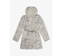 Juicy Couture Girls Vanilla Ice Kids Animal-print Logo-embroidered Velour Robe 8-16 Years 8-9