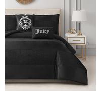 Juicy Couture Glam Night Black Stripe Queen/Full Size Comforter Bedding Set Ensemble - 5 Piece Set
