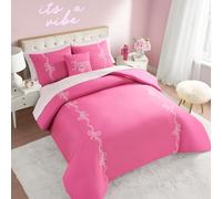 Juicy Couture Hotel Stripe Leopard Bows Bed in a Bag Comforter Set, Pink, Twin/Twin XL