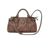 Juicy Couture In Her Juicy Era Satchel Bag Studded Top Handle Crossbody Purse Medium Size, Iced Coffee, One Size