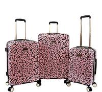 Juicy Couture Jane 3-Piece Hardside Spinner Luggage Set, Pink Leopard, One Size, Jane 3-Piece Hardside Spinner Luggage Set