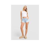 JUICY COUTURE Logo Diamante Shorts - Blue - Womens