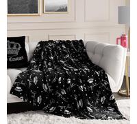 Juicy Couture Luxurious Throw Blanket for Couch - 50” x 70” Inches - Crown Royal Blanket - Plush & Cozy Throw Blanket - Decorative Blankets for Sofas, Throws for Chairs, and Beds - Black